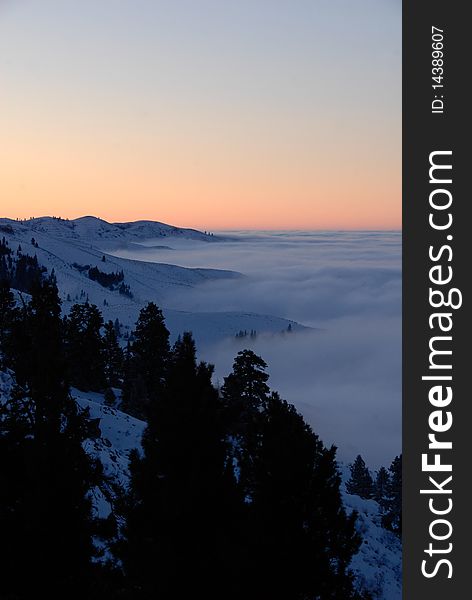 Inversion clouds above Boise, Idaho. Inversion clouds above Boise, Idaho