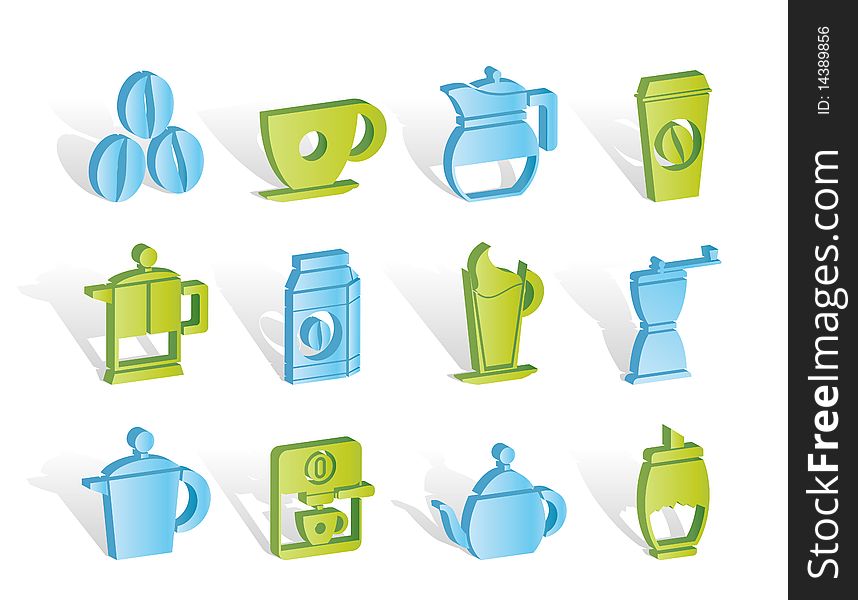 Coffee industry signs and icons -  icon set