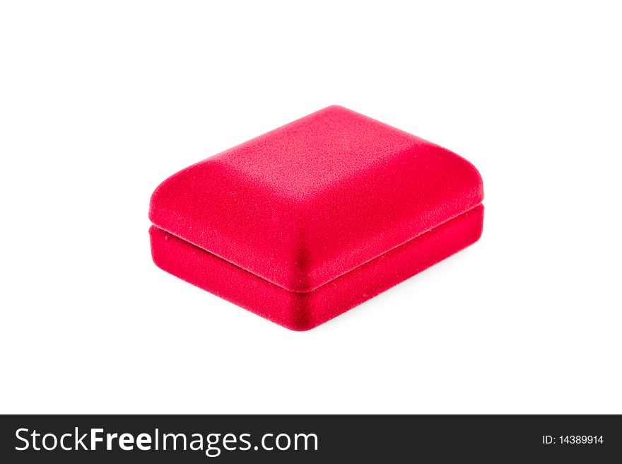 Red velvet box (isolated on the white)