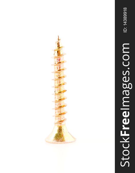 Gold screw (isolated on the white)