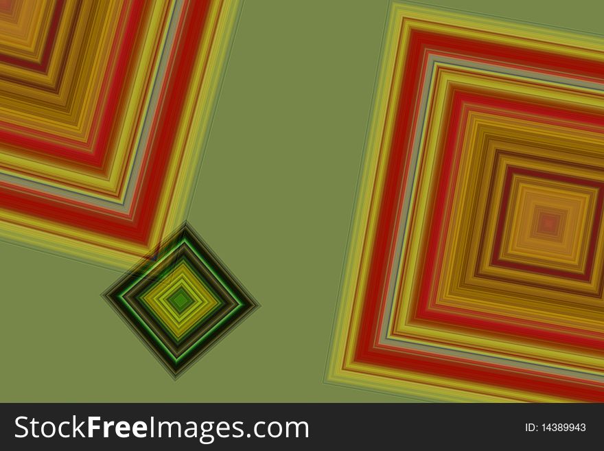 Gradient squares on olive green background. Gradient squares on olive green background