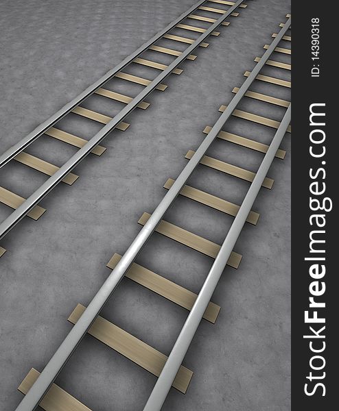 Computer Generated Rail Track for background. Computer Generated Rail Track for background