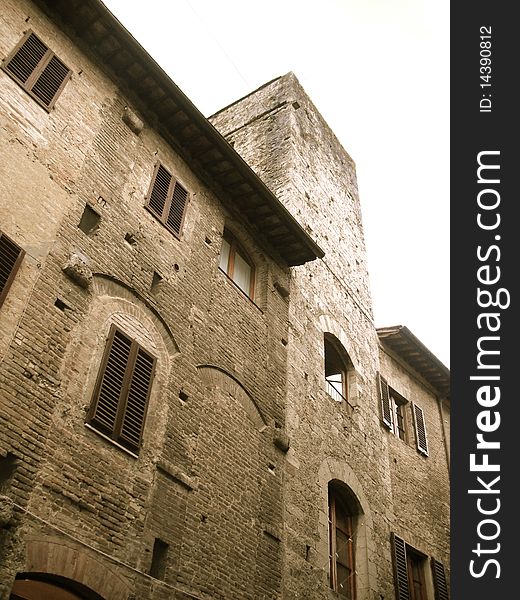 Short Tower in San Gimignano, Italy