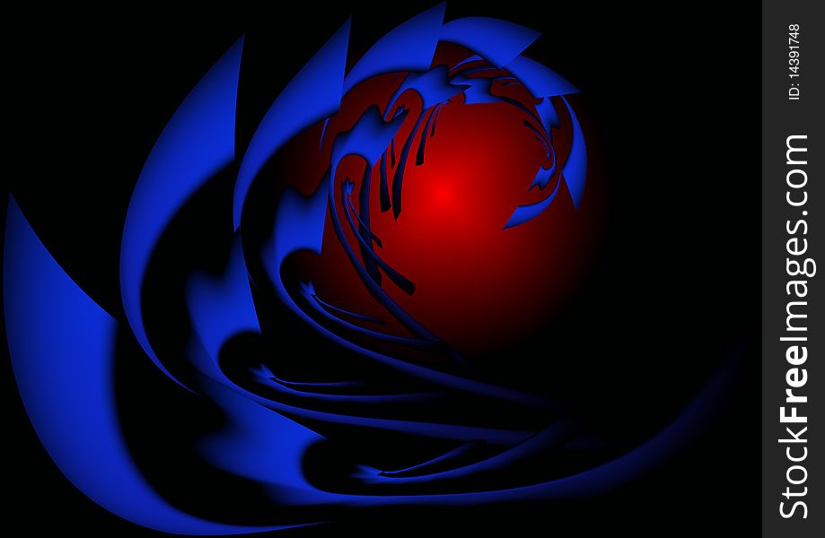 Dark blue fractal, ial illustration