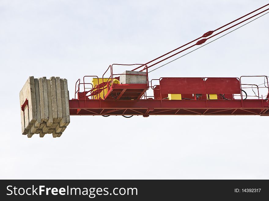 Back end of the crane  with counter wights