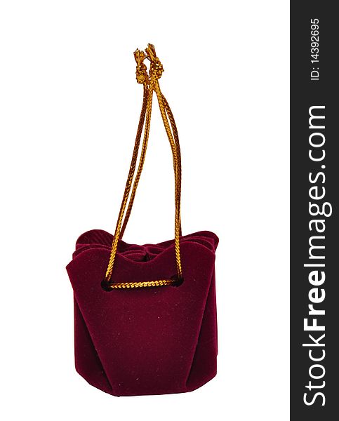 Claret handbag for gifts on a white background. Claret handbag for gifts on a white background