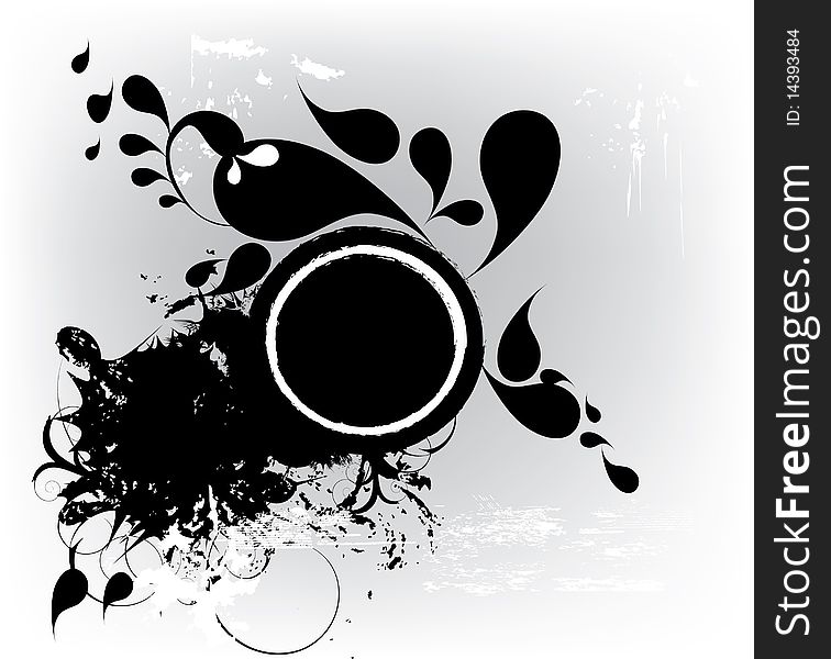 Banner In Dark Grunge Circle