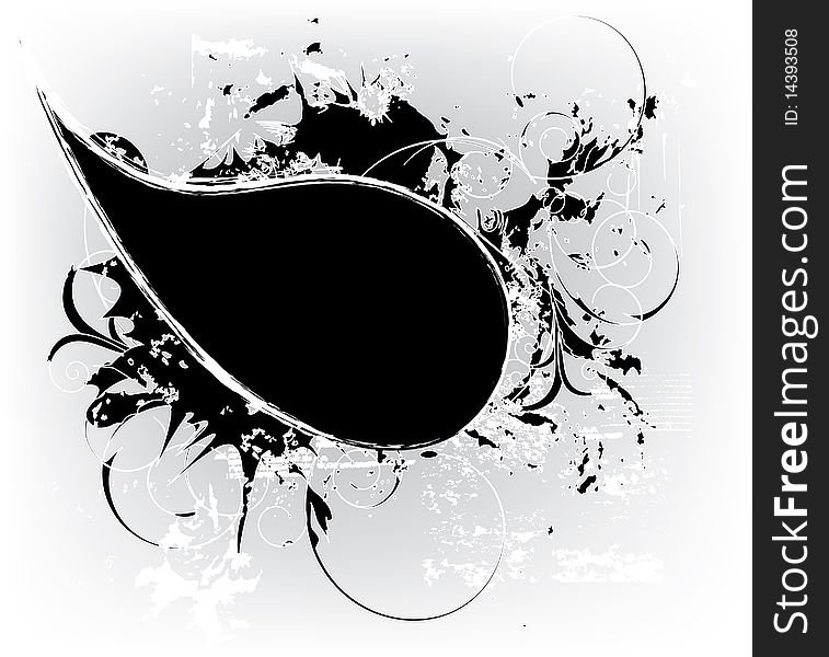 Abstract black,grunge vector with place for text