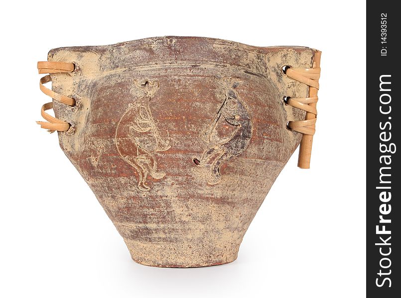 Native Indian American water Jug with ethnic carvings. Native Indian American water Jug with ethnic carvings