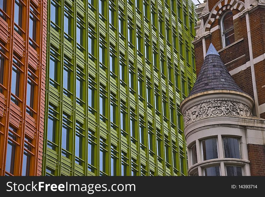Modern colored building in London