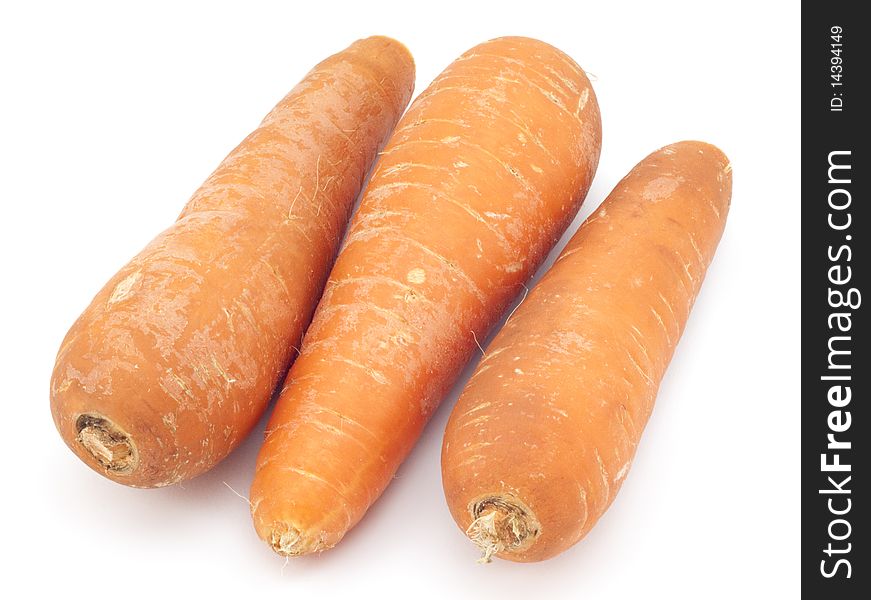 Orange carrots on white background