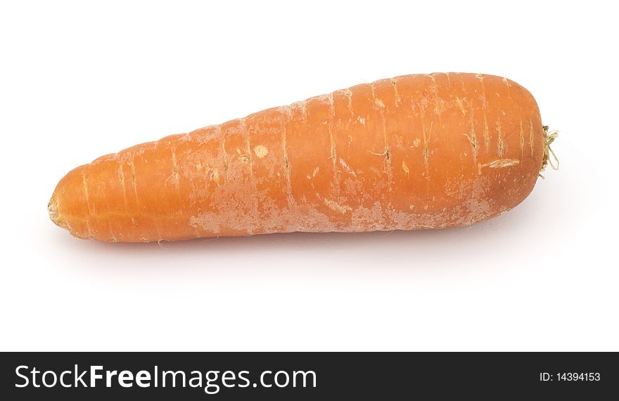 Orange carrots on white background