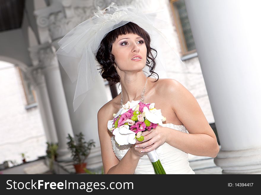 Young beautiful bride outdoor,wedding. Young beautiful bride outdoor,wedding