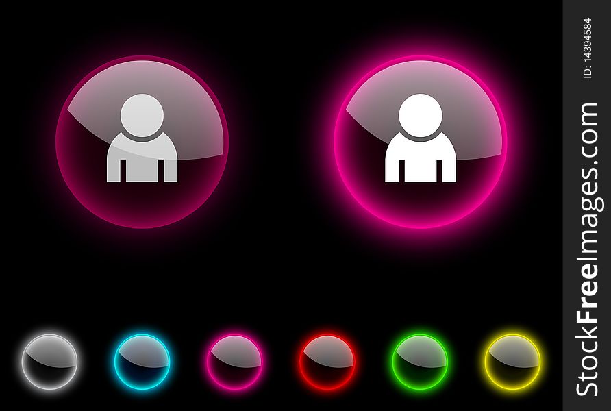 Person realistic icons. Empty buttons included. Person realistic icons. Empty buttons included.