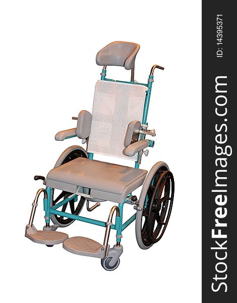 A Metal Framed Basic Design Manual Wheelchair.