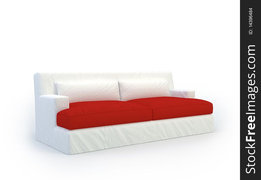 Stylish 3d sofa on the white background. Stylish 3d sofa on the white background