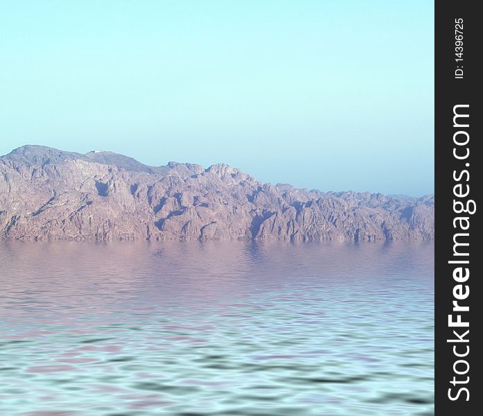 Mountains in water/ concept image