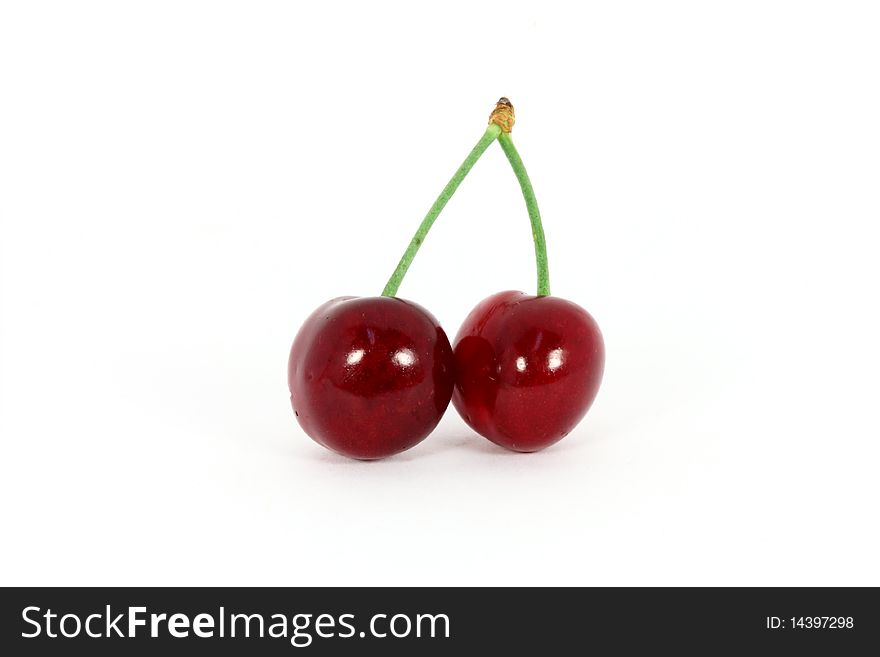 Two sweet cherries