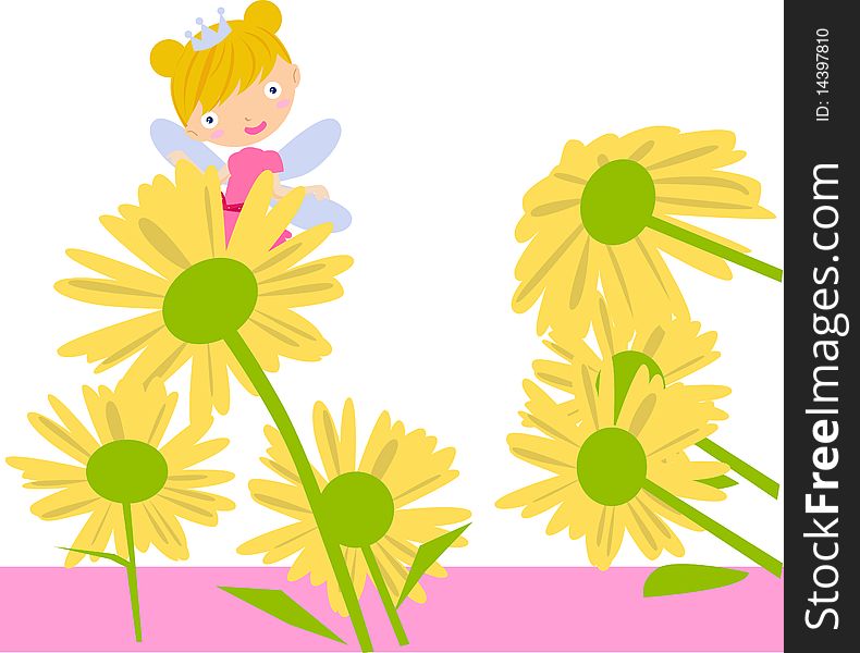 Cute flower fairy -illustration art