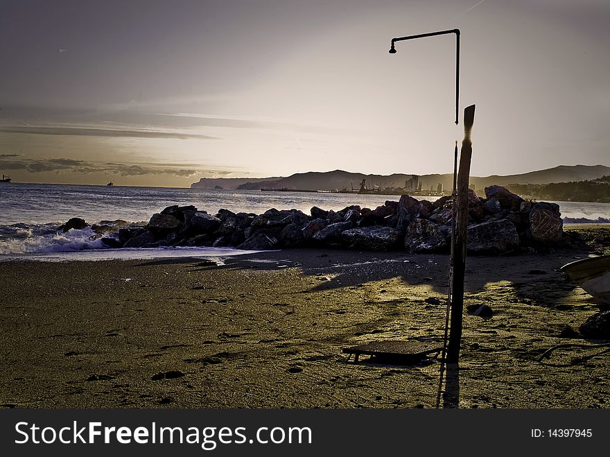 This imagine is a landscape of Winter sea. this is a beach in Albisola Superiore, Savona, LIguria, Italy.