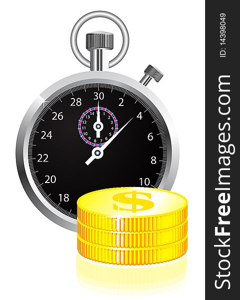 Time is money concept illustration on white