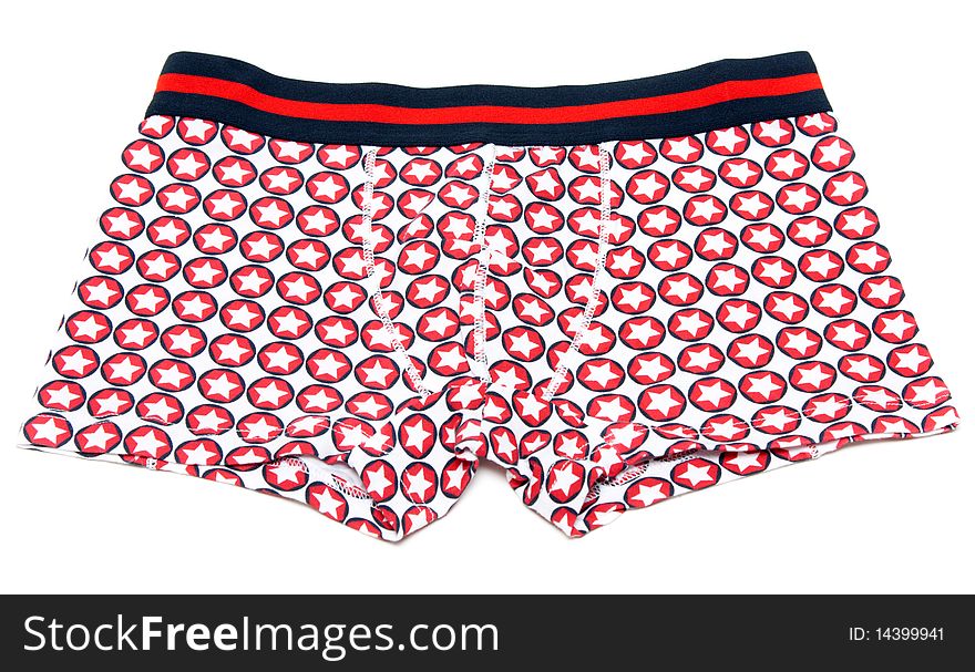 Male undershorts with pattern in the manner of stars on white background