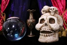 Skull And Crystal Ball Royalty Free Stock Image Skull And Crystal Ball Royalty Free Stock Image