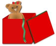 Teddy In A Box Royalty Free Stock Photo Teddy In A Box Royalty Free Stock Photo