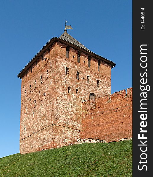 The old tower of the Novgorod citadel, XV century. The old tower of the Novgorod citadel, XV century