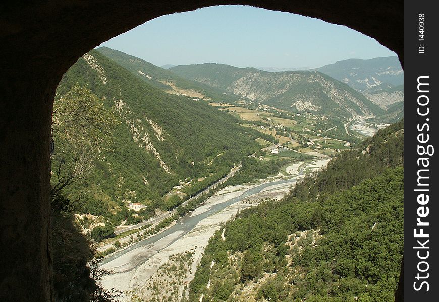 The river var in enrtevaux, france