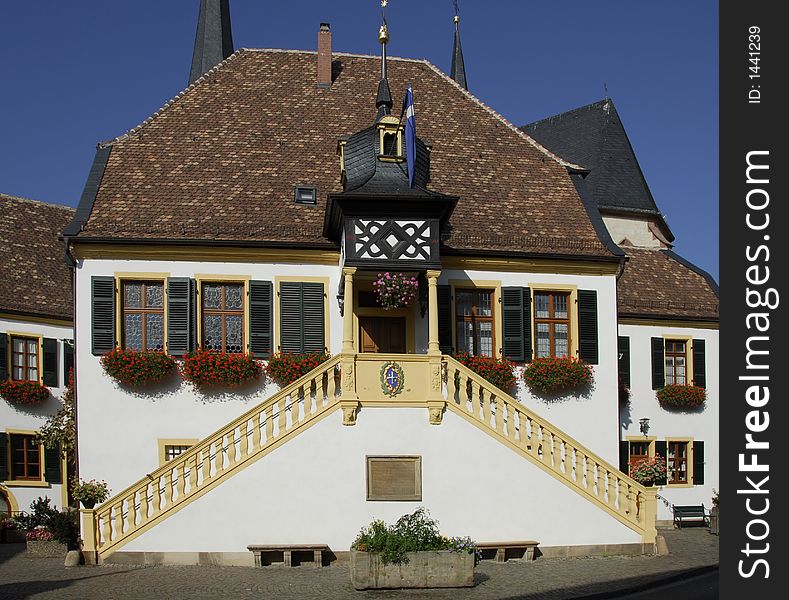 This 17th century house is one of the most famous town halls in the Palatinate area of Germany. This 17th century house is one of the most famous town halls in the Palatinate area of Germany.
