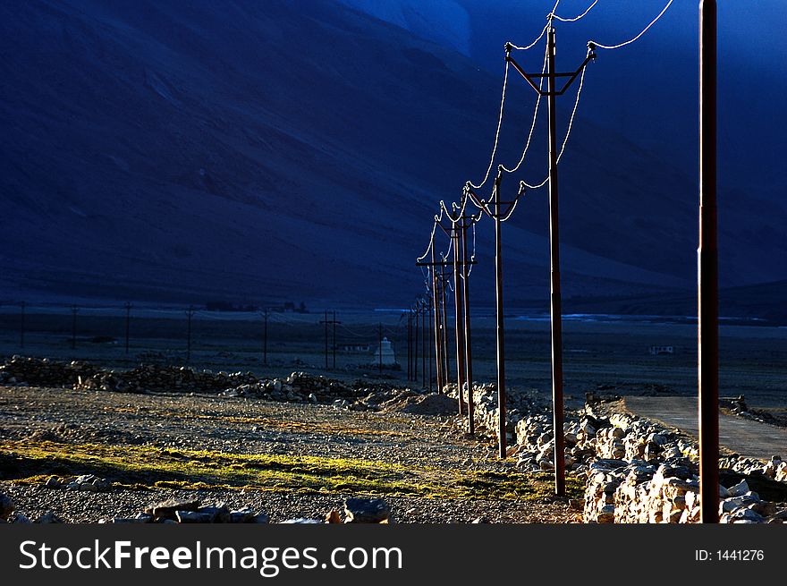 Power distribution in rural area, Ladakh, India. Power distribution in rural area, Ladakh, India.