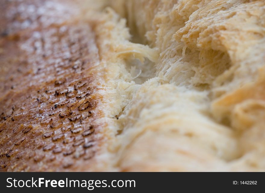 Macro image of a crusty loaf of bread. Macro image of a crusty loaf of bread