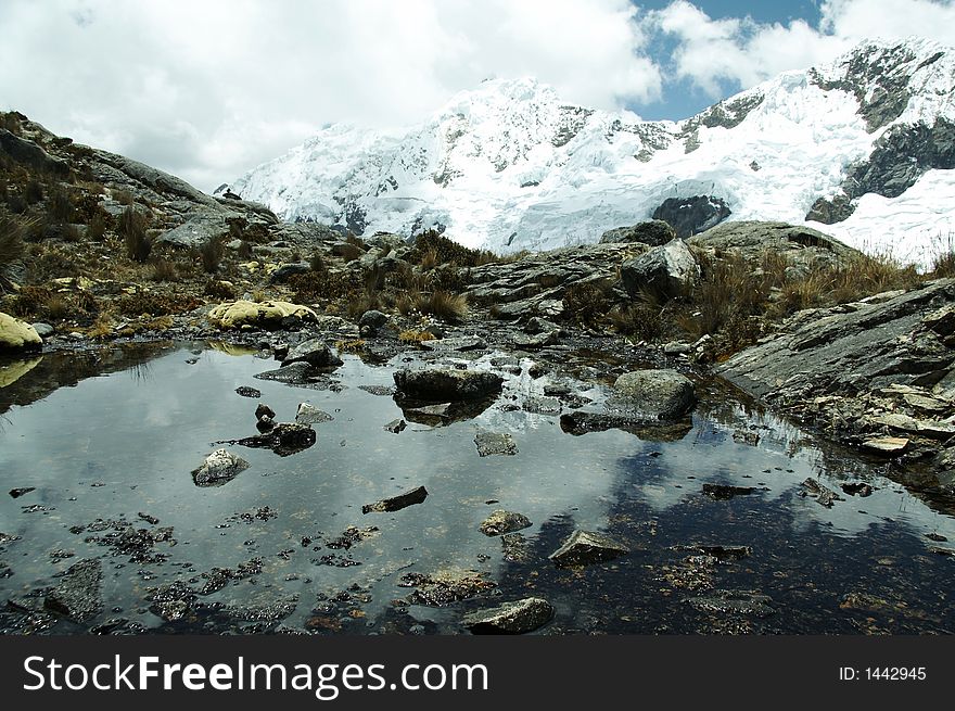 Mountain lake in the Cordilleras mountain