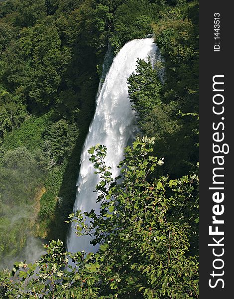 Marmore waterfalls in italy during summer