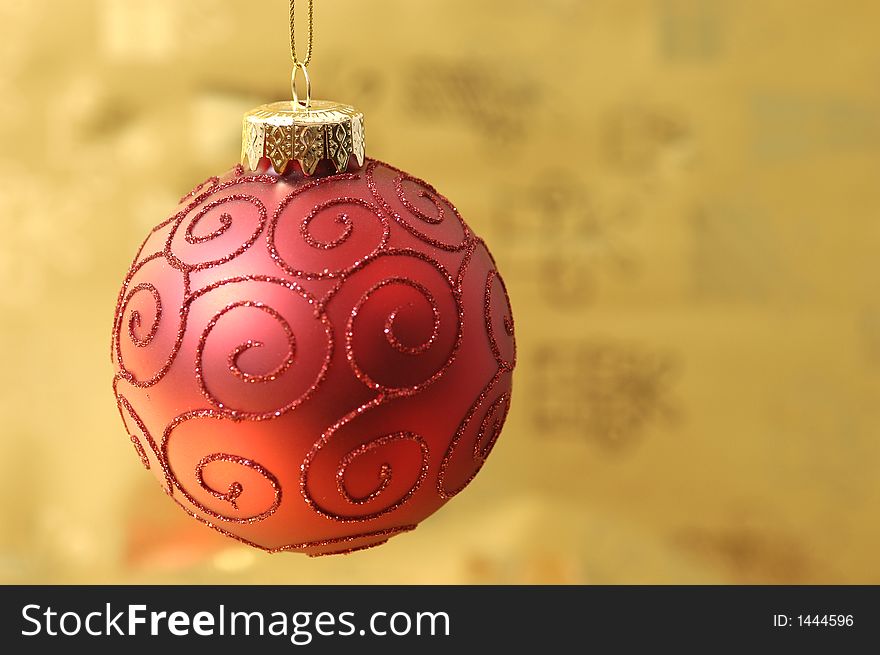 Christmas decoration on golden background. Browse other christmas decorations
