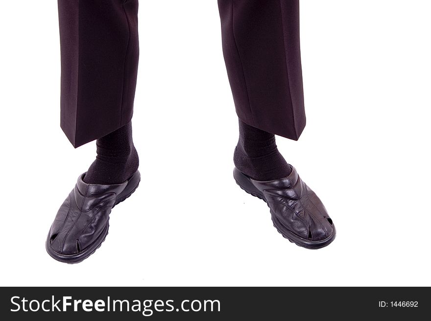 Photo of a business man feet...isolated on white