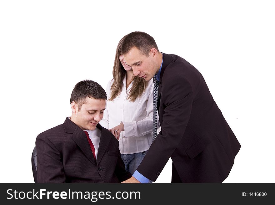 Photo of a three young business people. Photo of a three young business people...