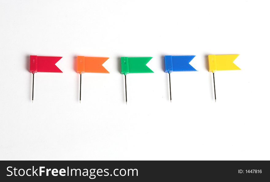 Colored flags for business note. Colored flags for business note
