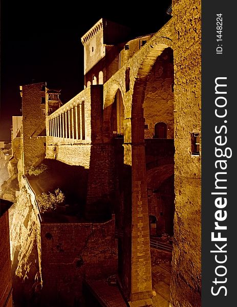 A nocturne in pitigliano, tuscany - italy. A nocturne in pitigliano, tuscany - italy