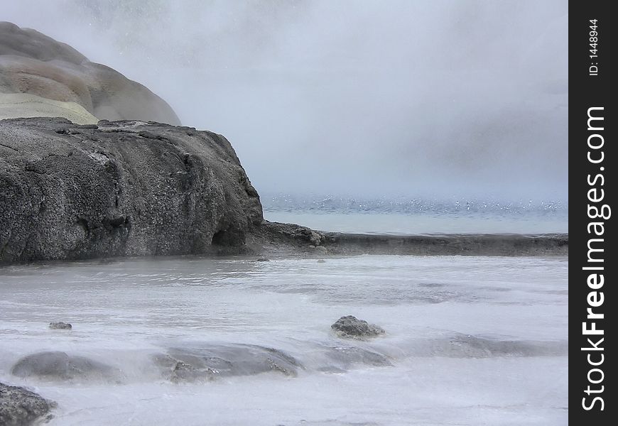 Pond being heated up to boiling point. Pond being heated up to boiling point.