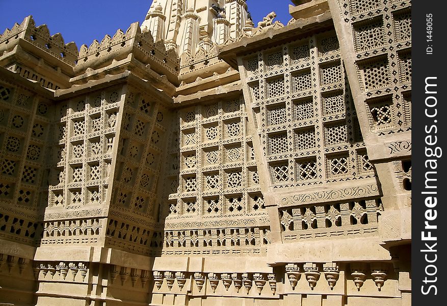 Wall of a Jain Temple. Wall of a Jain Temple