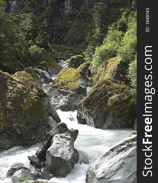 River flowing from Glacier to valley. River flowing from Glacier to valley