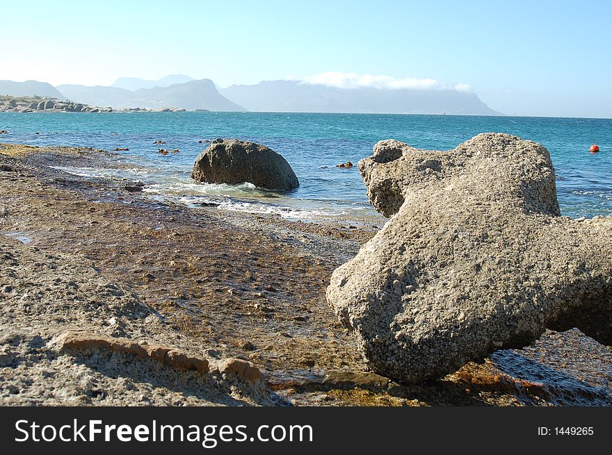 Boulders Beach in Capetown area, South Africa. A peculiar stone arrangement.