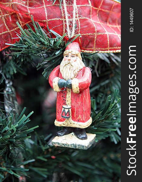 Santa Christmas decoration on a tree