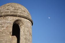 Fort Tower With Moon Stock Photos Fort Tower With Moon Stock Photos