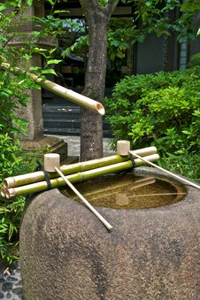 Fountain In Shinto Temple Royalty Free Stock Image