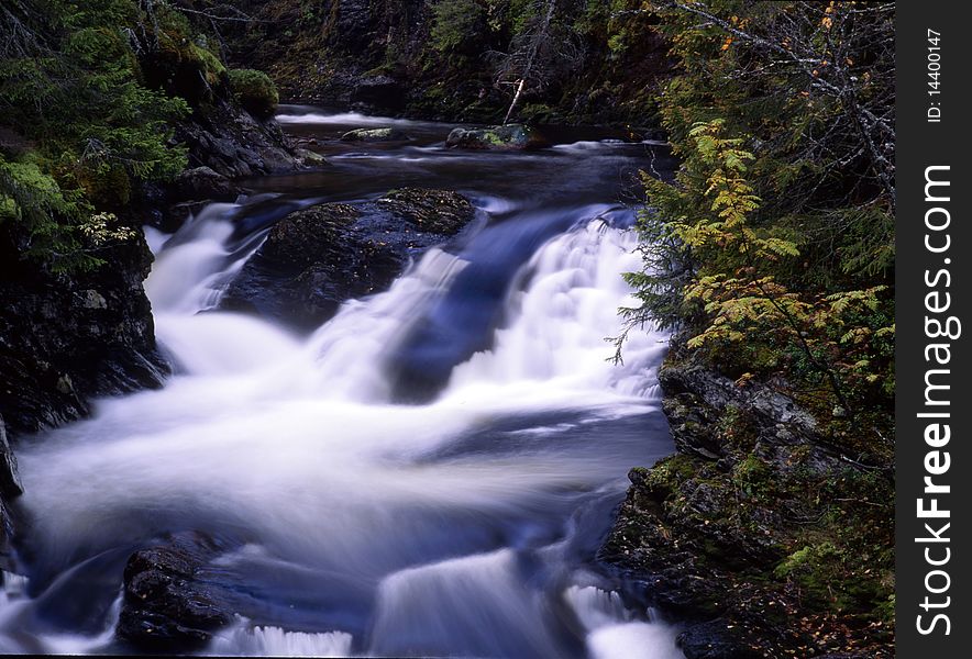 Flowing water of beautiful mountain stream