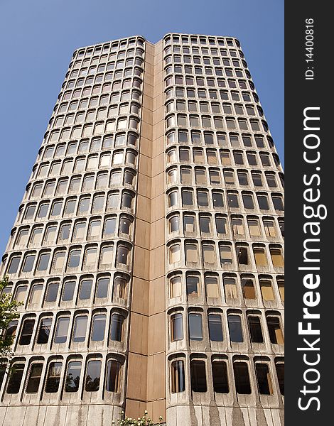 Vertical Office Construction In London Blue Sky
