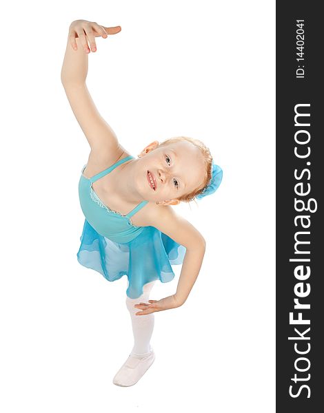 Young ballerina dancer over a white background. Young ballerina dancer over a white background